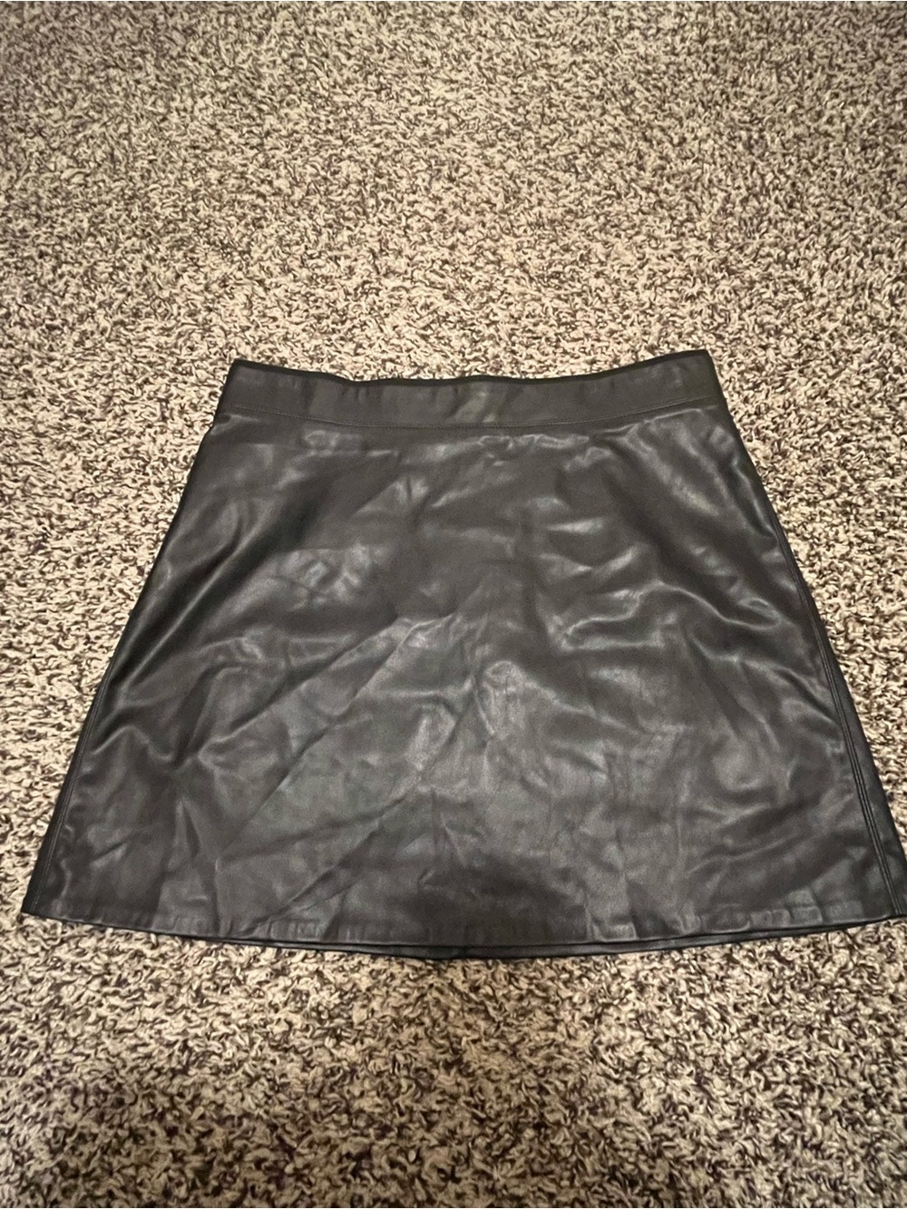 Sanctuary Black Faux Leather A-Line Mini Skirt